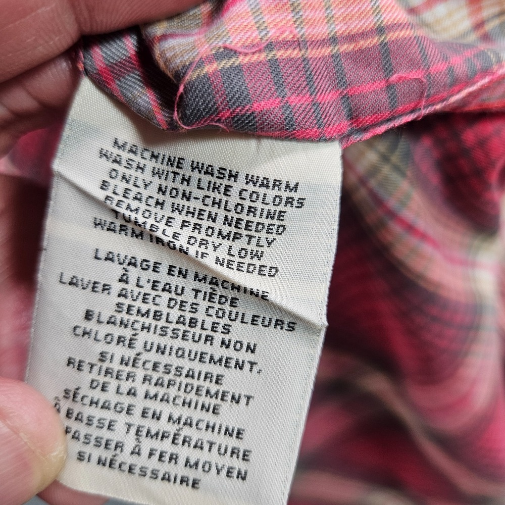 Denim & Supply Ralph Lauren Boyfriend‎ Shirt Women Medium Long Sleeve Red Plaid - Picture 5 of 10